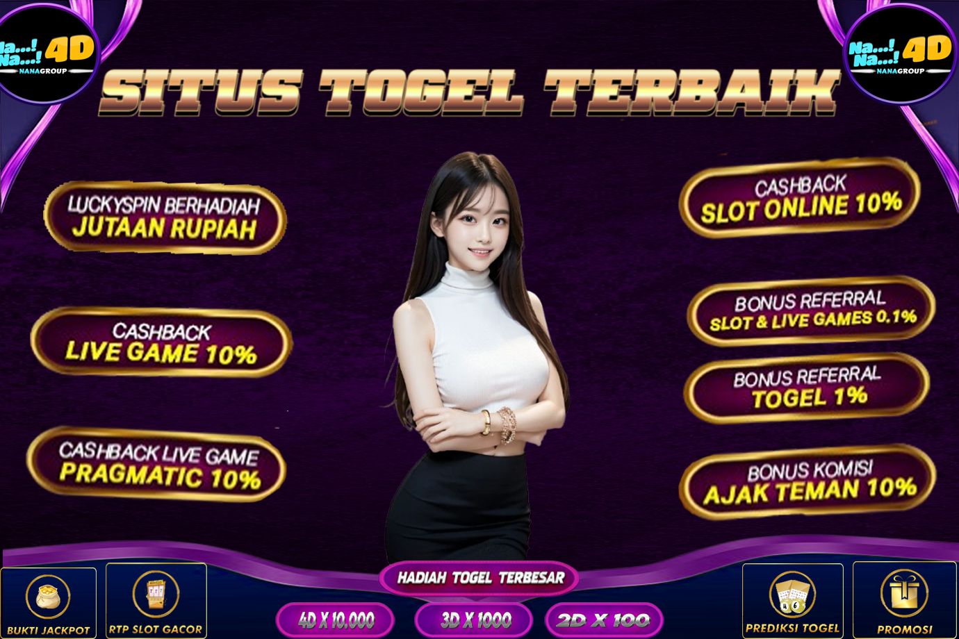 NANA4D adalah salah satu situs toto 4d dan togel viral di tahun 2024. Situs toto 4d dan togel viral terbesar di tahun 2024 yang termasuk